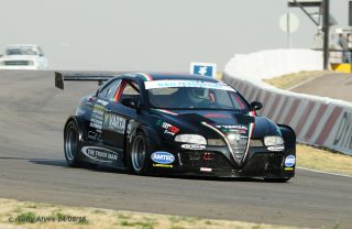 The six-cylinder, 3,7-litre, twin turbocharged Varta batteries Alfa Romeo GT of Franco di Matteo, that will make its debut in Saturday’s G&H Extreme Supercar races at Zwartkops.