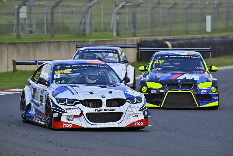 Anton Pommersheim (Eagle Granite BMW M3 Turbo) could spray champagne after Saturday’s BMW M Performance Parts races. Photograph: Dave Ledbitter