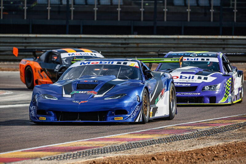 Julian Familiaris (Lube-Net Corvette) finished the Mobil 1 V8 Supercar season with a race win, to take the overall 2024 title. Picture: Brandsponential
