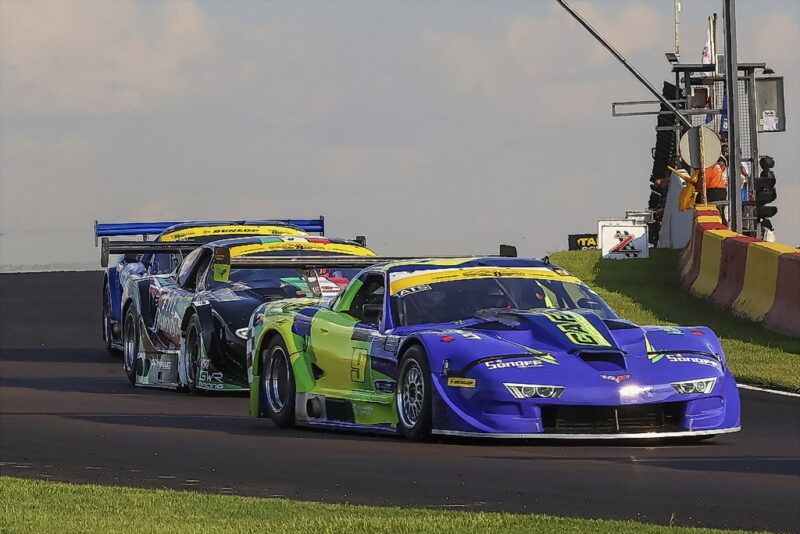 Tomas Reib (Café 9 Automotive Corvette) won both the Dunlop V8 Supercar races. Photograph: Willie Pretorius