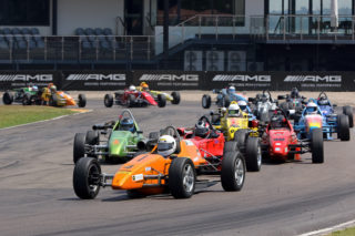 Gert van den Berg (BP Nantes Rhema) won the first Hankook Formula Vee race