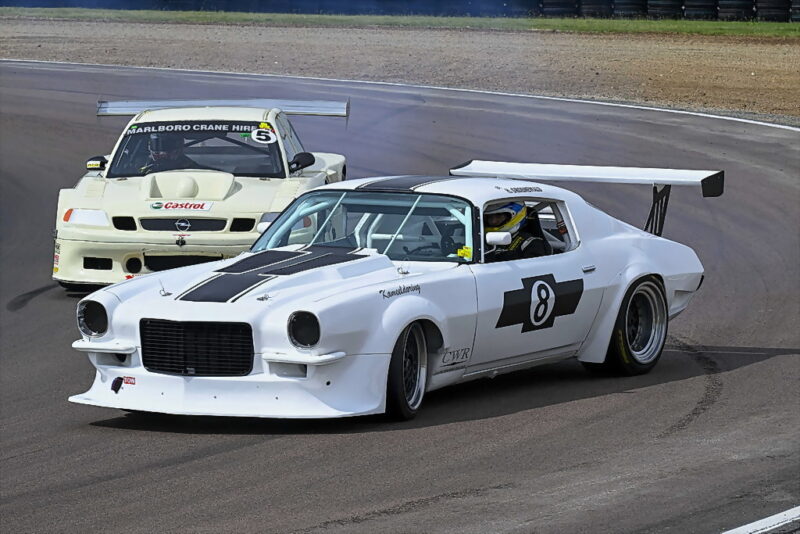 The races for Pre-1974 International Sports Prototypes and Trans-Am Cars should see Hennie Groenewald (Kameeldoring Chev Camaro) and Seef Fourie Junior (Opel Astra V8) near the front end. Photograph: Dave Ledbitter