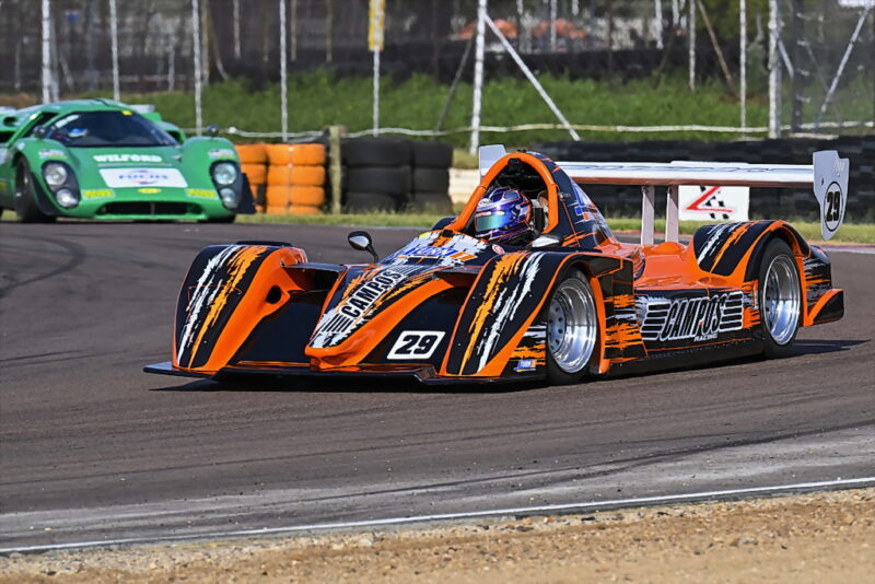 The day’s quickest races came from the Pre-74 Sports Prototype Cars, with Rui Campos (Shelby CanAm Chev V8) posting a lap time of 64,11 seconds. Photograph: Dave Ledbitter