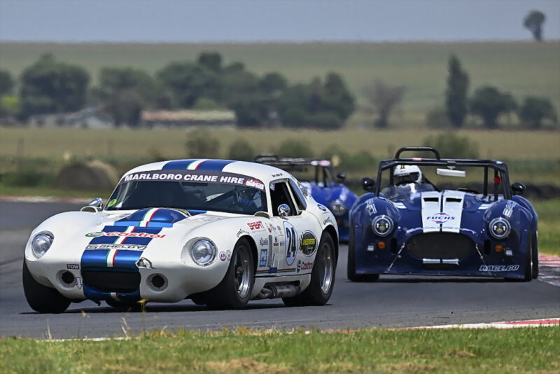 The Pre-2000 International Sports Prototype category could see a winner in James Temple (Ford Daytona Coupe). Photograph: Dave Ledbitter