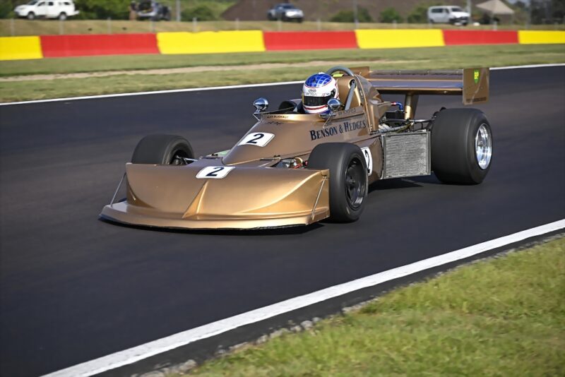 Ian Schofield (Investchem March 77B) could win the Historic Car category overall. Picture: Dave Ledbitter.